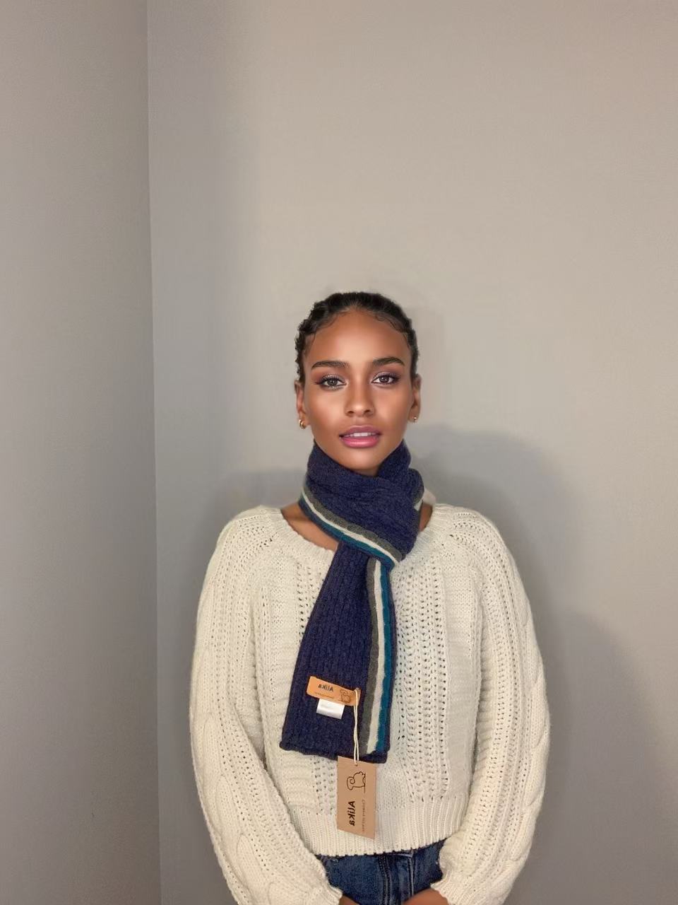 Cashmere Cable knit Scarf