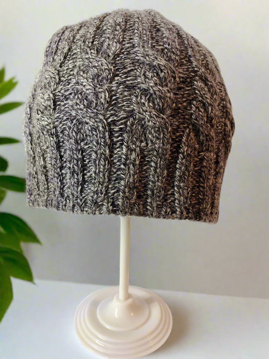 Dark Gray Cable knit Beanie