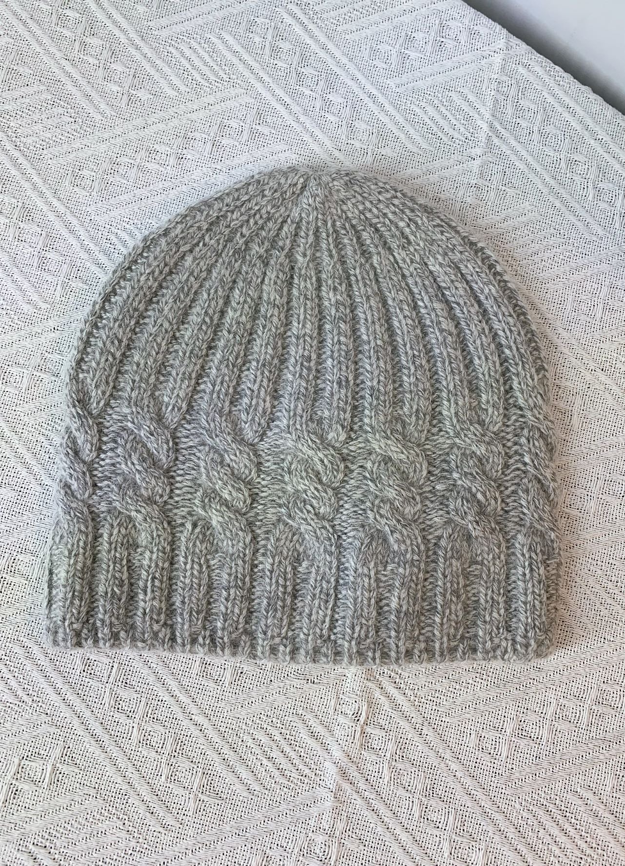 Light Gray Cable knit Beanie
